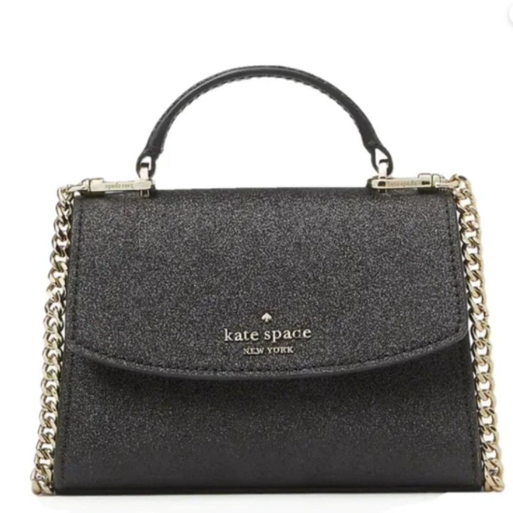 Kate Spade ♠️ Black Darcy Glitter Micro Satchel